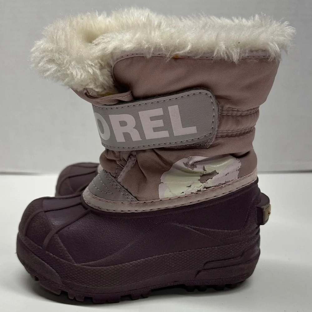 Sorel Snow Commander Winter Snow Boots Purple White Little Kids Girls Size 7